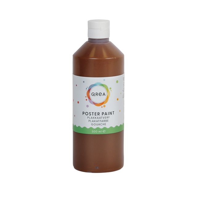 Plakkaatverf qrea donkerbruin 500ml 1 Plakkaatverf qrea donkerbruin 500ml