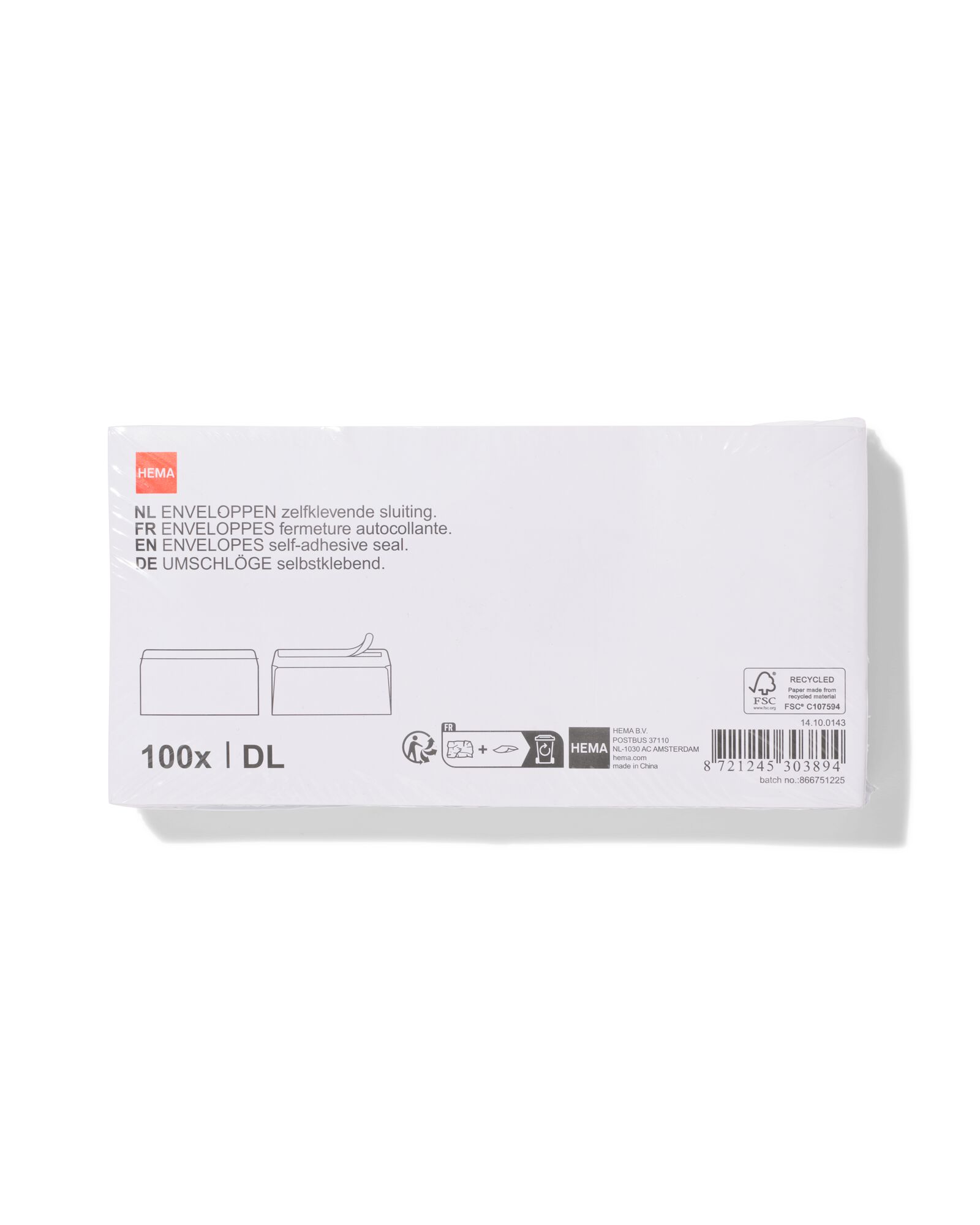 HEMA HEMA Enveloppen DL Wit - 100 Stuks 1 HEMA HEMA Enveloppen DL Wit - 100 Stuks