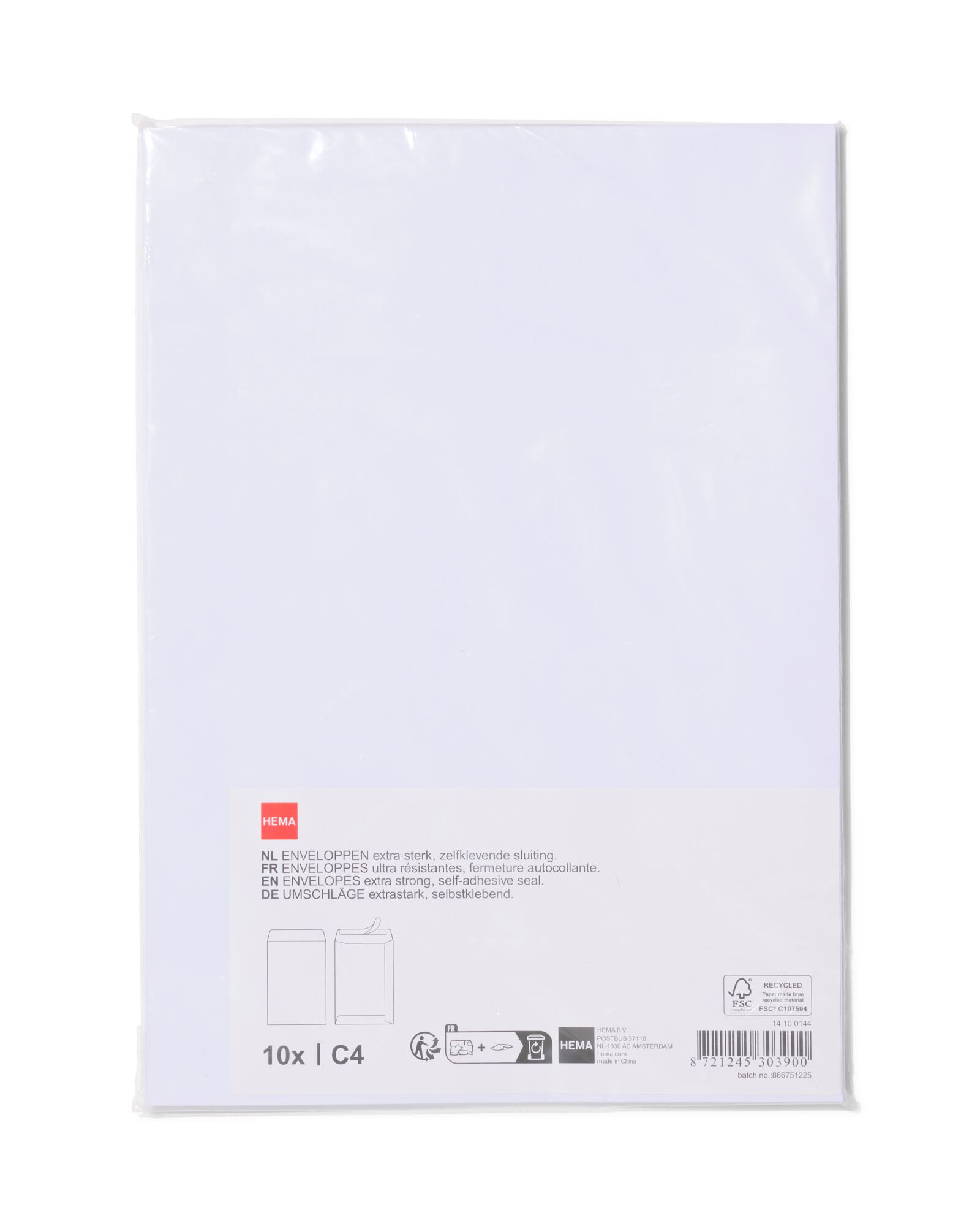 HEMA HEMA Enveloppen C4 Wit - 10 Stuks 1 HEMA HEMA Enveloppen C4 Wit - 10 Stuks