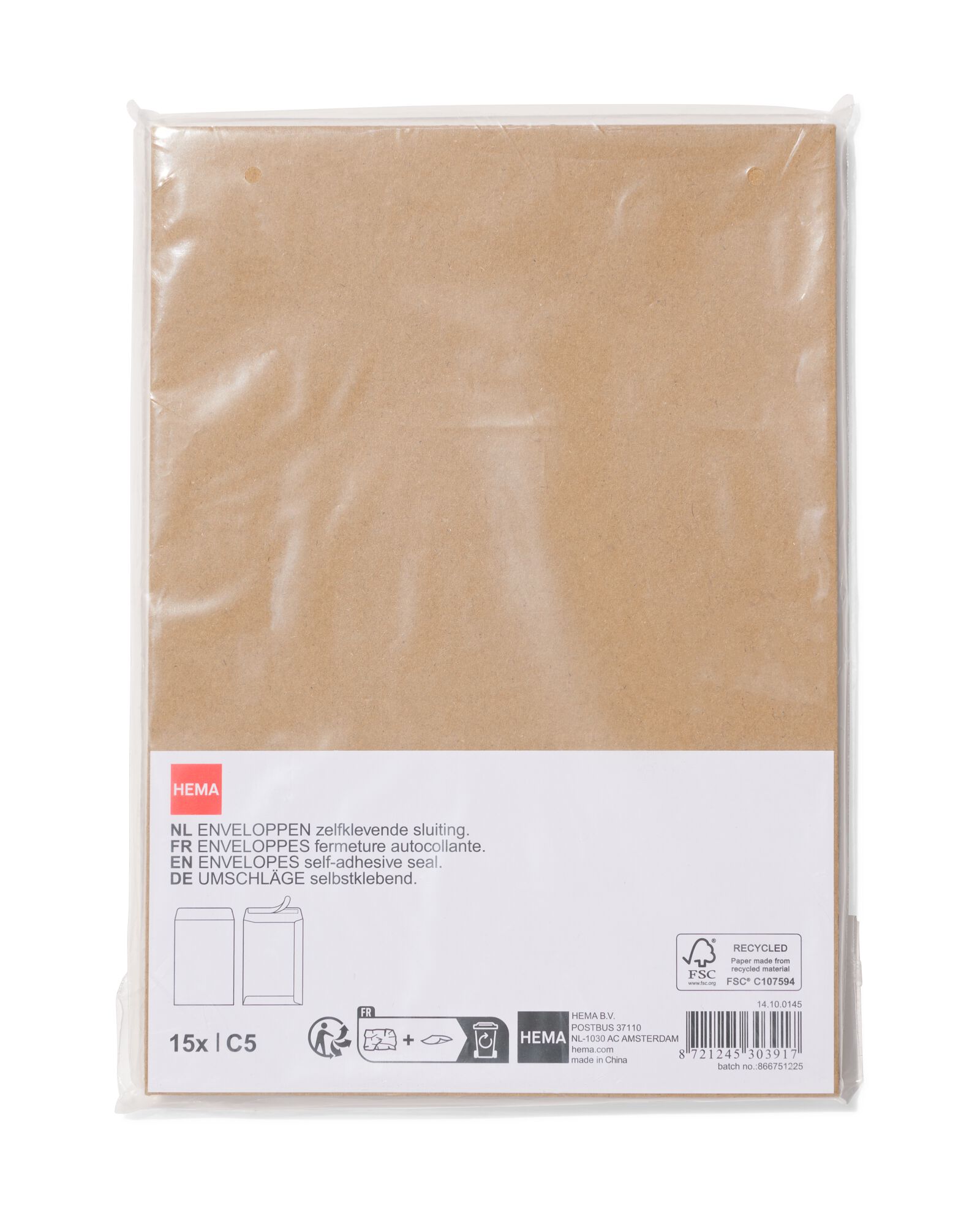 HEMA HEMA Enveloppen C5 Kraft - 15 Stuks 1 HEMA HEMA Enveloppen C5 Kraft - 15 Stuks