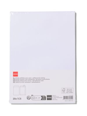 HEMA HEMA Enveloppen C5 Extra Sterk Wit - 20 Stuks