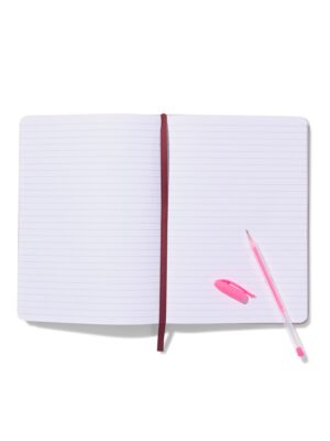 HEMA HEMA Notitieboek A5 Gelinieerd Croissant (roze)