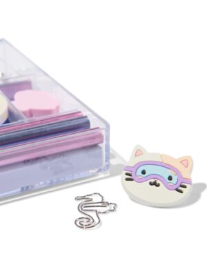HEMA HEMA Bureauset Accessoires 20.2x14.3x2.2cm Katten