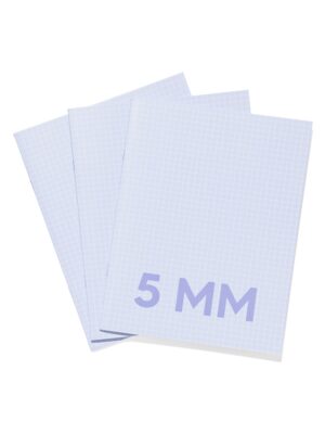 HEMA HEMA Schriften Blauw A5 Geruit 5mm - 3 Stuks (blauw)