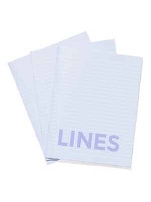 HEMA HEMA Schriften Blauw A5 Gelinieerd - 3 Stuks (blauw)