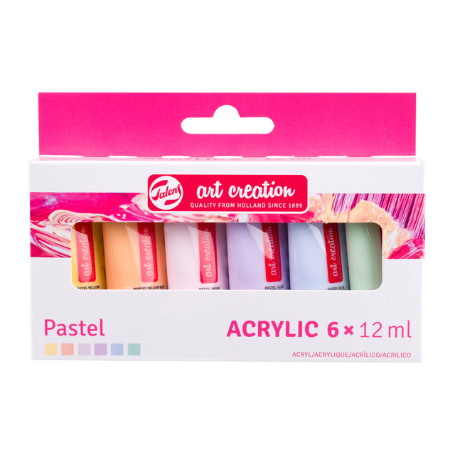 Acrylverf talens art creation 12ml 6st pastel ass 1 Acrylverf talens art creation 12ml 6st pastel ass