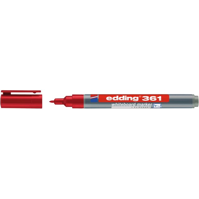 Whiteboardmarker edding 361 rond 1mm rood 1 Whiteboardmarker edding 361 rond 1mm rood