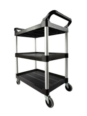Serveerwagen rubbermaid met 10cm zwenkwielen zwart