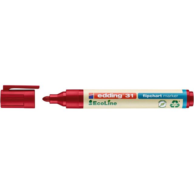 Viltstift edding 31 eco flipover rond 1.5-3mm rd 1 Viltstift edding 31 eco flipover rond 1.5-3mm rd