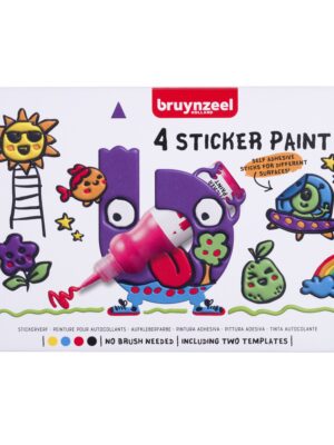 Stickerverf bruynzeel met 2 sjablonen 4st ass