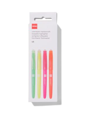 HEMA HEMA Uitwisbare Markeerstiften - 4 Stuks (multicolor)