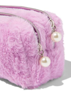 HEMA HEMA Etui 22.5x6x11cm Fluffy Dubbele Rits