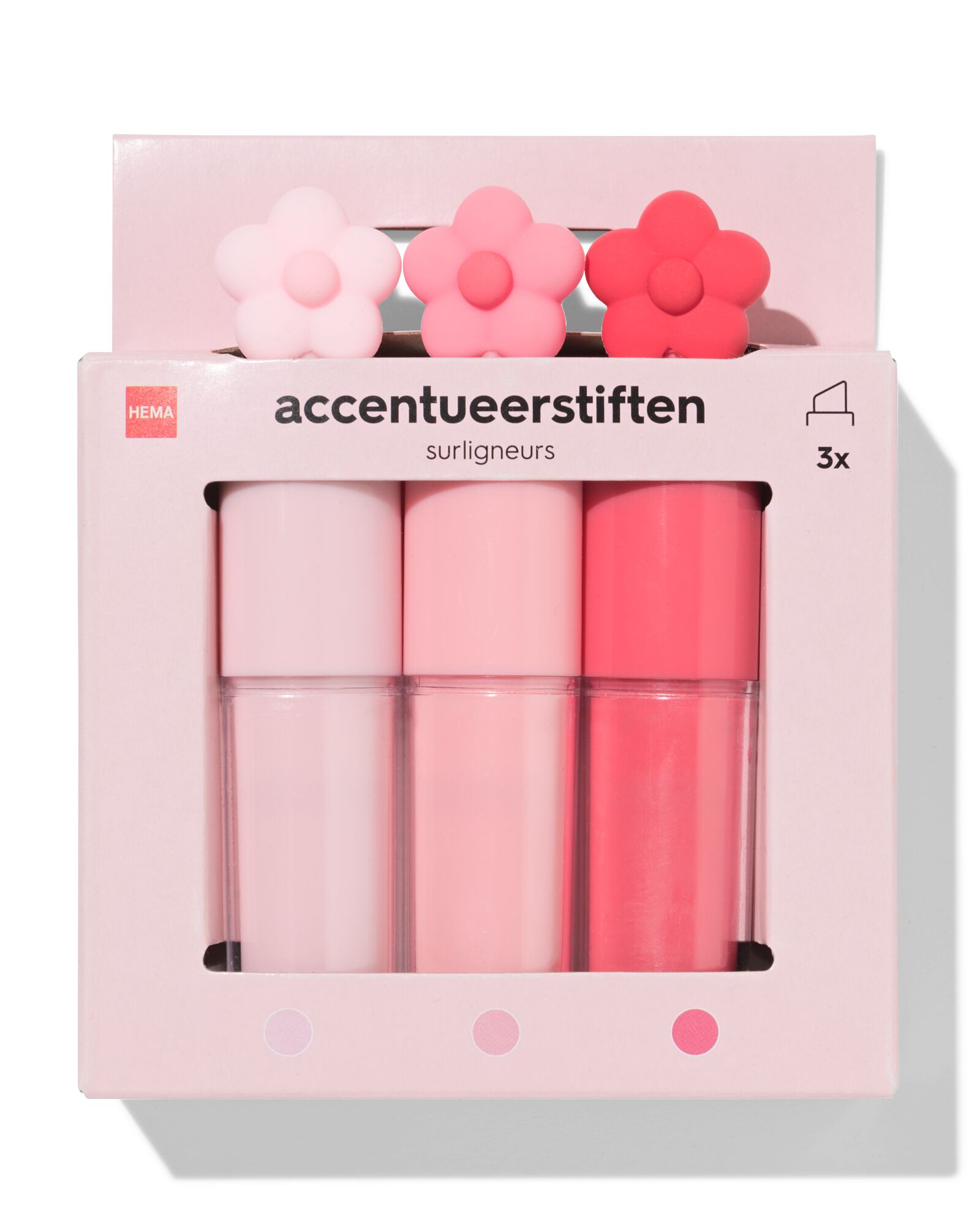 HEMA HEMA Mini Markeerstiften 10.9x2.2cm Bloem - 3 Stuks (roze) 1 HEMA HEMA Mini Markeerstiften 10.9x2.2cm Bloem - 3 Stuks (roze)