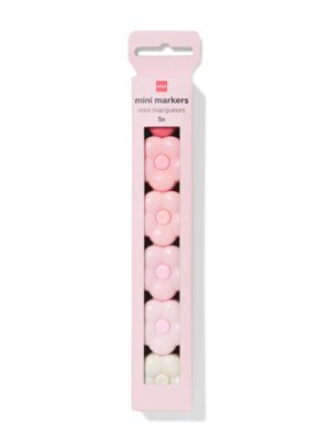 HEMA HEMA Mini Markeerstiften Bloem Toren - 5 Stuks (roze)