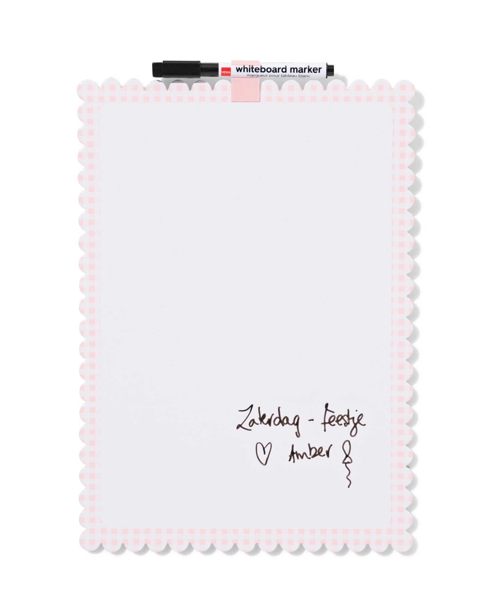 HEMA HEMA Whiteboard 31x21.3cm Golvende Rand (roze) 1 HEMA HEMA Whiteboard 31x21.3cm Golvende Rand (roze)
