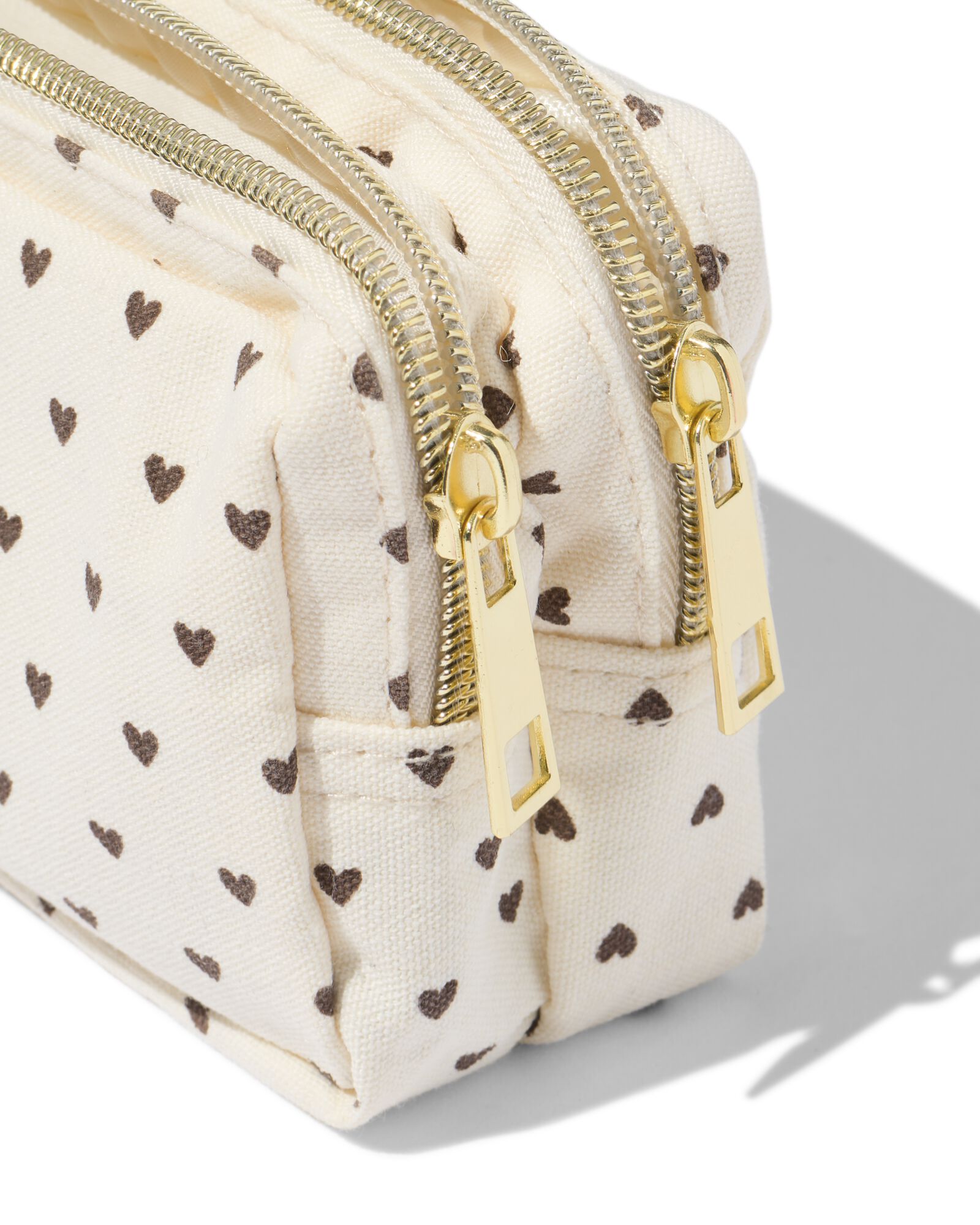 HEMA HEMA Etui Hartjes Met Dubbele Rits (gebroken wit) 1 HEMA HEMA Etui Hartjes Met Dubbele Rits (gebroken wit)