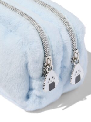 HEMA HEMA Etui 20x7x9cm Fluffy Met Dubbele Rits (lichtblauw)