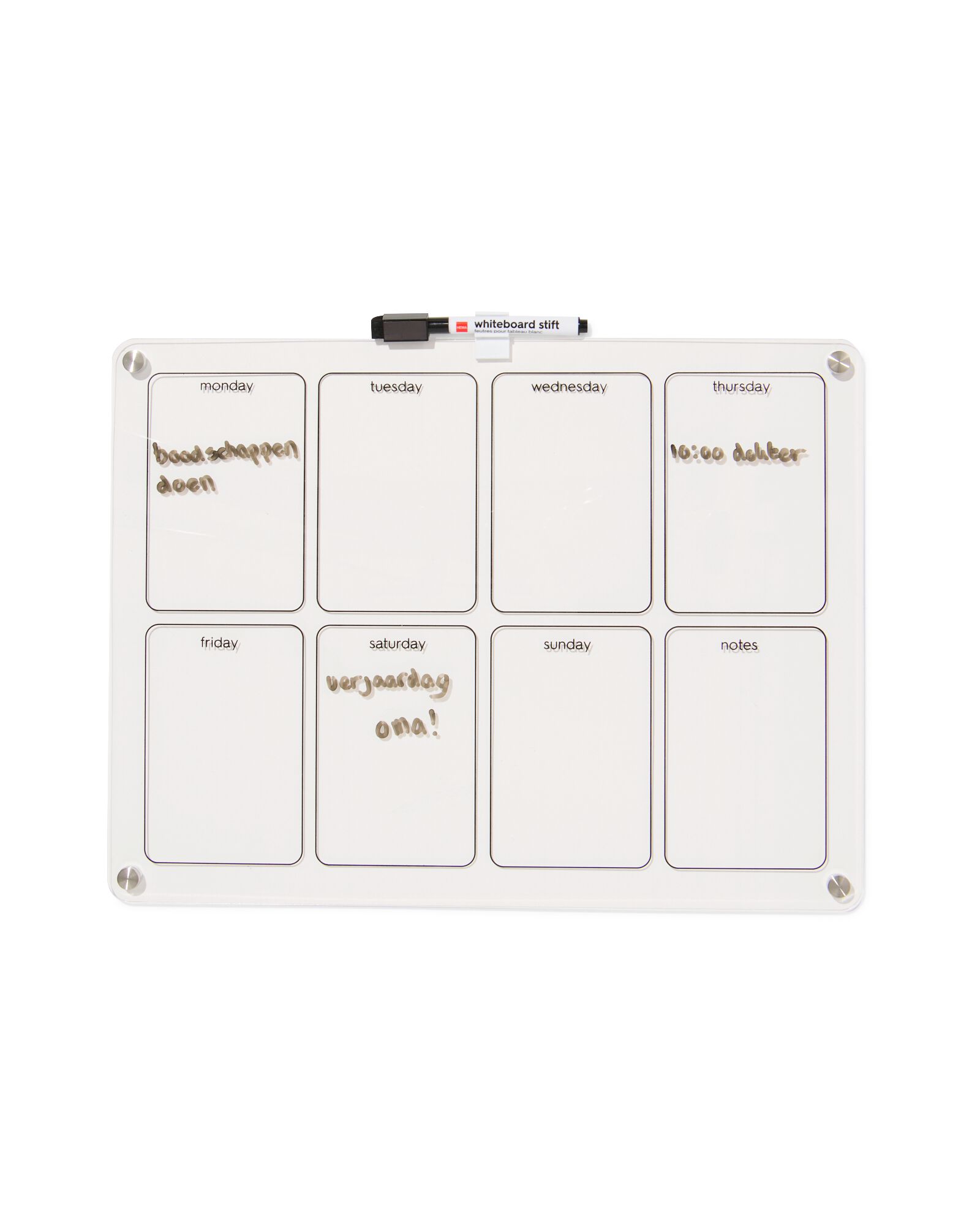 HEMA HEMA Whiteboard Met Marker En Magneten 40x30cm Week 1 HEMA HEMA Whiteboard Met Marker En Magneten 40x30cm Week