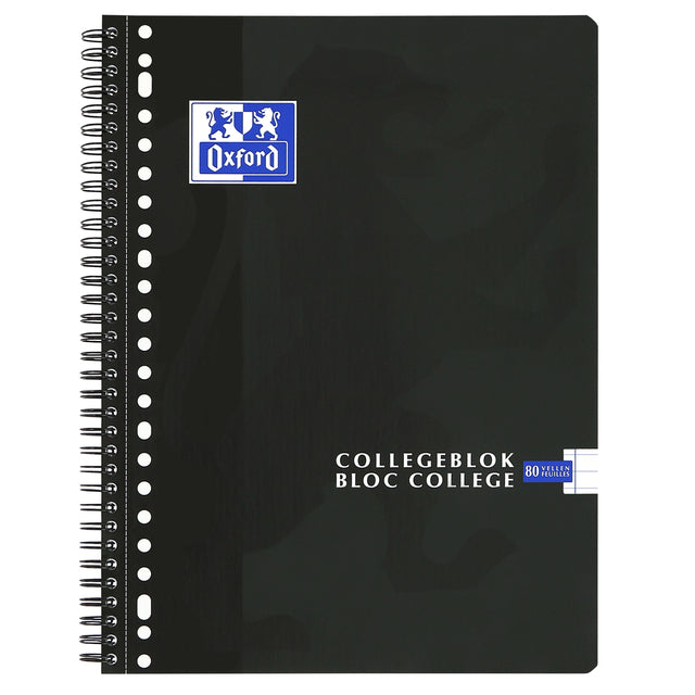 Collegeblk oxf school a4+ ln 23gaats 160pag zwart | 5 stuks 1 Collegeblk oxf school a4+ ln 23gaats 160pag zwart | 5 stuks