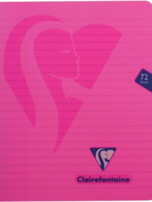 Clairefontaine schrift mimesys voor ft A5, 72 bladzijden, kaft in PP, gelijnd, geassorteerde kleuren