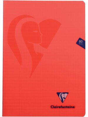 Clairefontaine schrift mimesys voor ft A4, 80 bladzijden, kaft in PP, geruit 4 x 8, geassorteerde kleuren