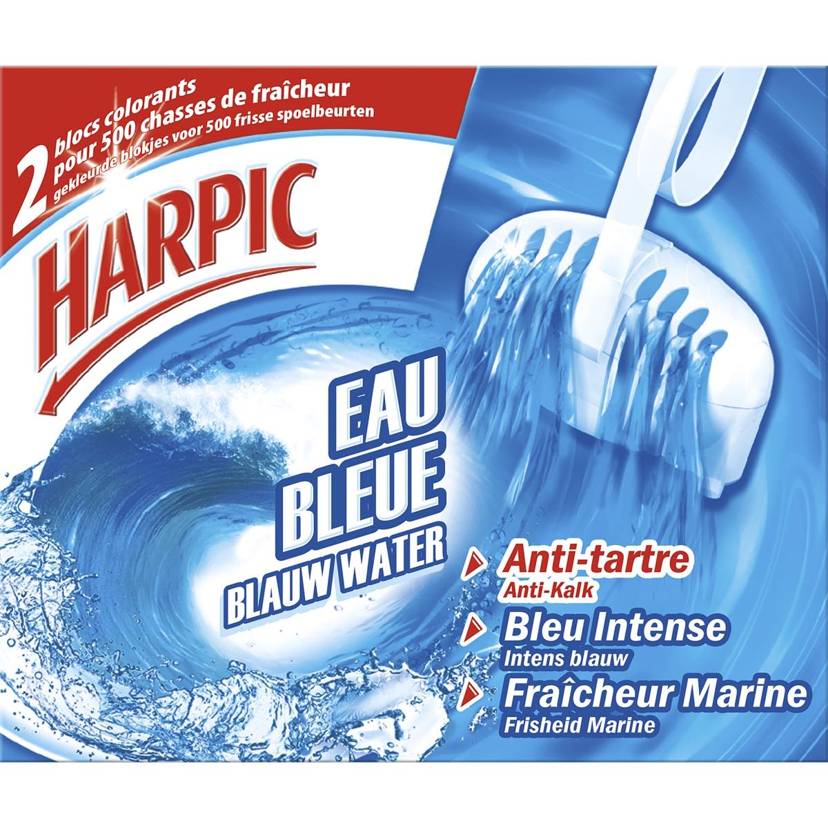 Harpic toiletblok, blauw water, 38 g, pak van 2 1 Harpic toiletblok, blauw water, 38 g, pak van 2