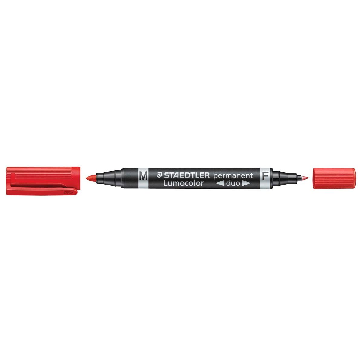 Staedtler Lumocolor Duo 348, permanent marker, rood 1 Staedtler Lumocolor Duo 348, permanent marker, rood