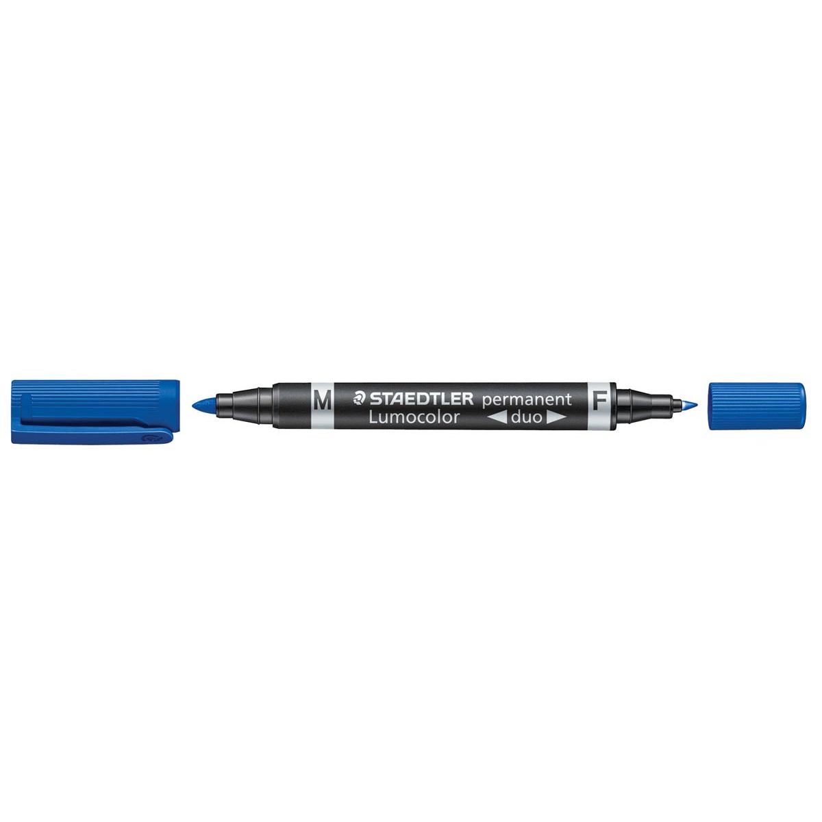Staedtler Lumocolor Duo 348, permanent marker, blauw 1 Staedtler Lumocolor Duo 348, permanent marker, blauw