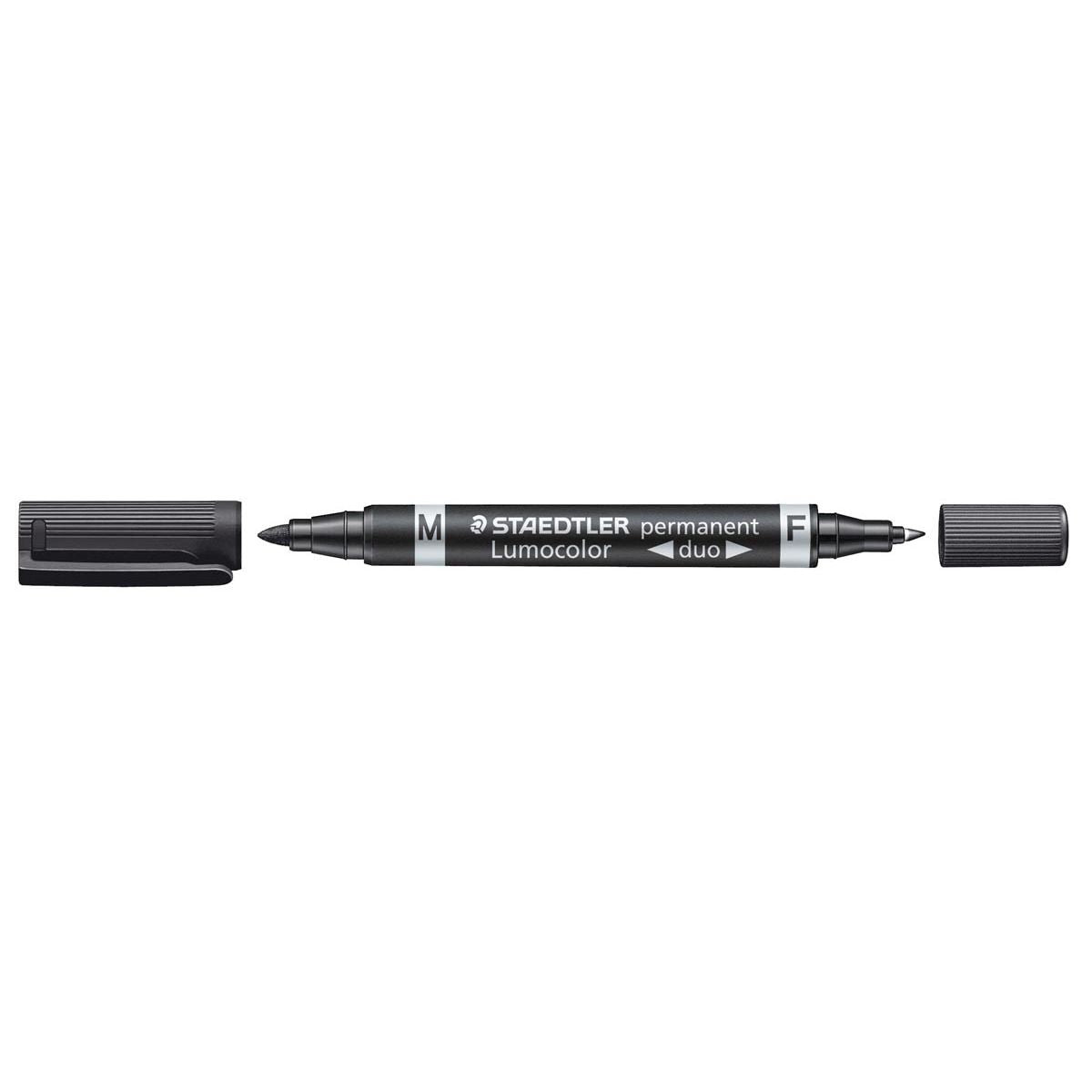 Staedtler Lumocolor Duo 348, permanent marker, zwart 1 Staedtler Lumocolor Duo 348, permanent marker, zwart