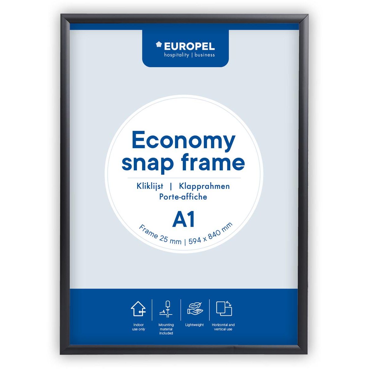 Europel clicklijst Economy, 25 mm, ft A1, zwart 1 Europel clicklijst Economy, 25 mm, ft A1, zwart