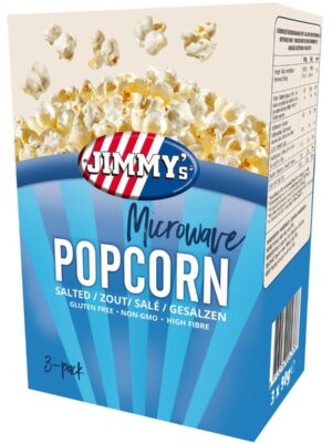 Jimmy's Popcorn Microwave, zout, doos van 3 x 90 g
