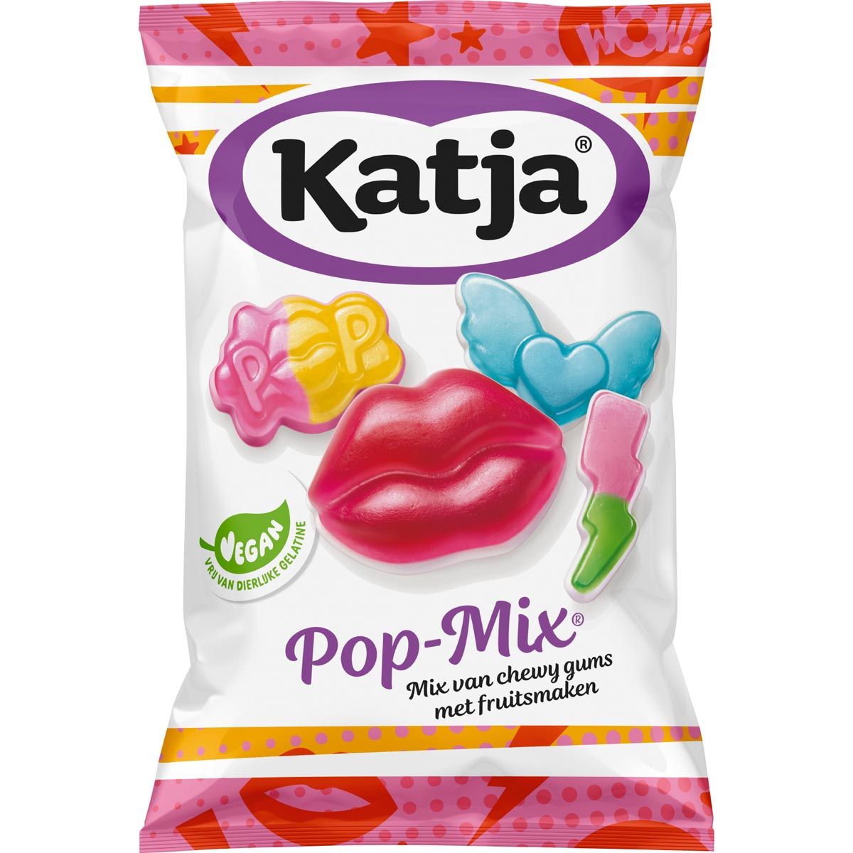 Katja Pop Mix snoep, mix van chewy gums met fruitsmaken, zak van 250 g 1 Katja Pop Mix snoep, mix van chewy gums met fruitsmaken, zak van 250 g