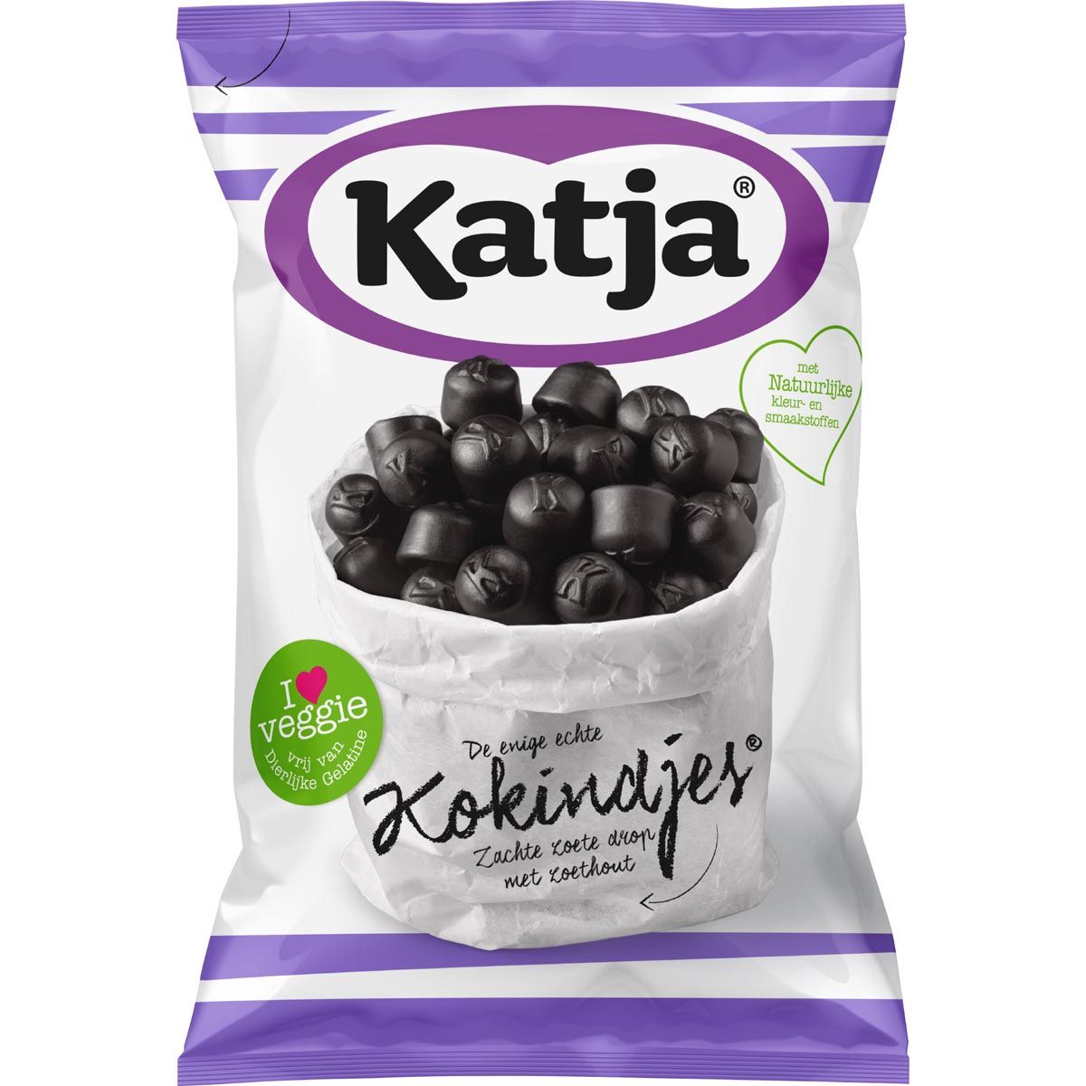 Katja Kokindjes snoep, zachte zoete drop met zoethout, zak van 295 g 1 Katja Kokindjes snoep, zachte zoete drop met zoethout, zak van 295 g