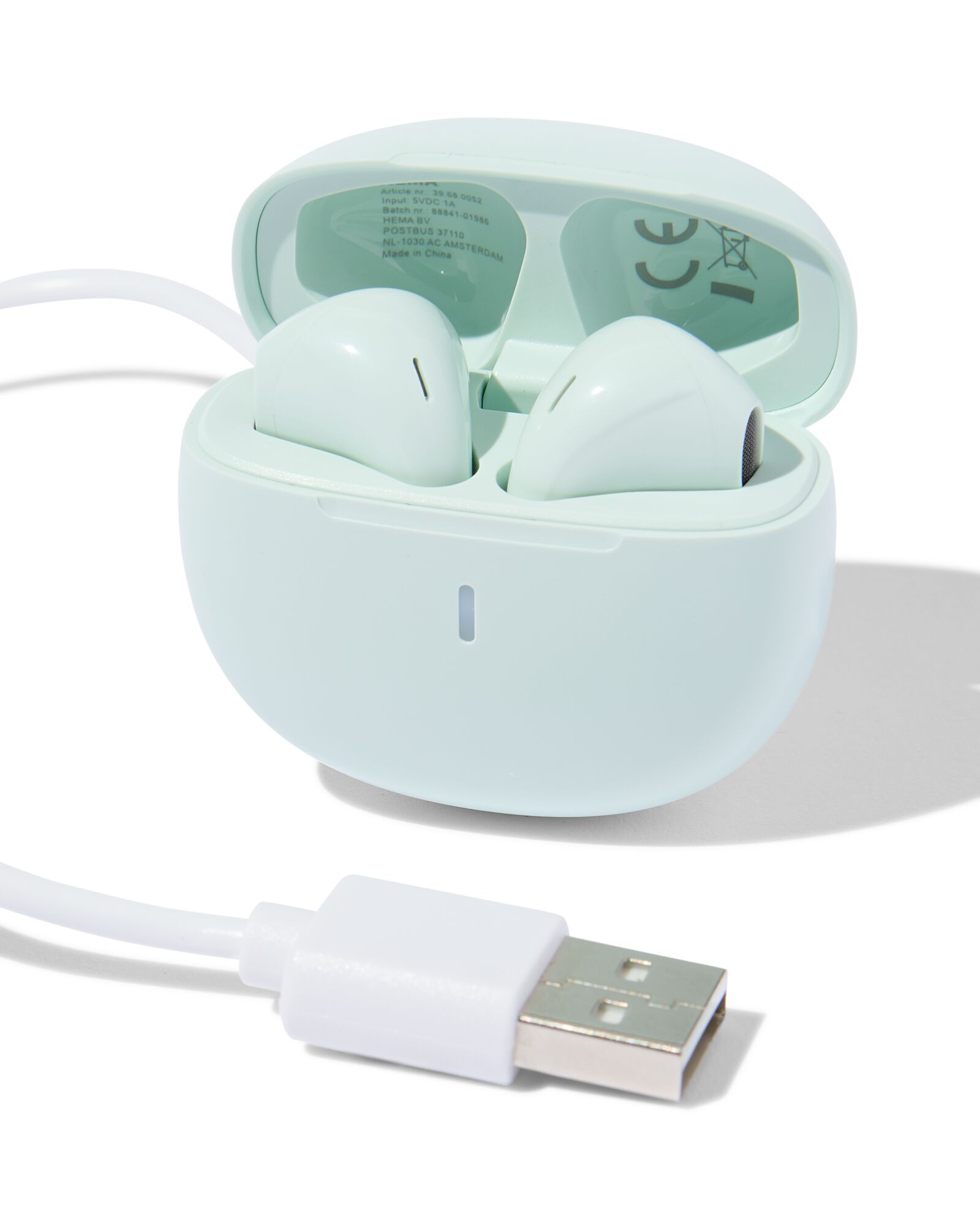 HEMA HEMA Draadloze Oortjes In Oplaadcase Mint 1 HEMA HEMA Draadloze Oortjes In Oplaadcase Mint