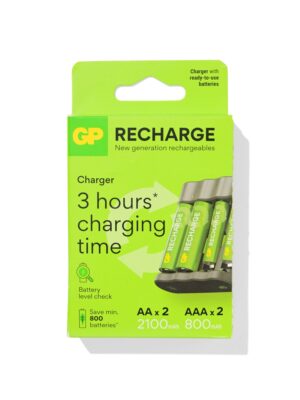 HEMA HEMA GP Batterij Lader Met 4 AA Batterijen