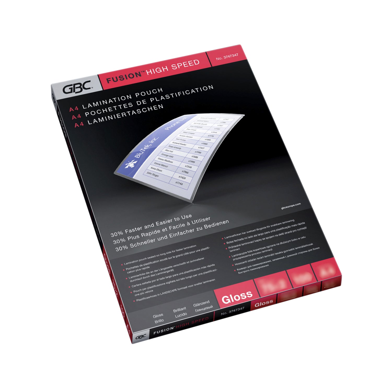 GBC HighSpeed Lamineerhoezen A4 2x125 micron Glanzend (100) 1 GBC HighSpeed Lamineerhoezen A4 2x125 micron Glanzend (100)