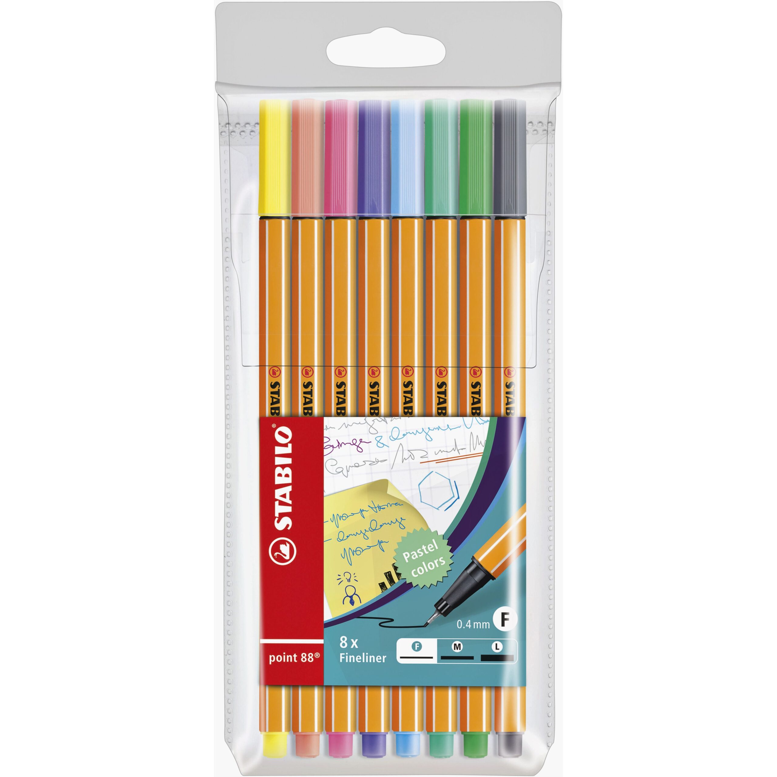 Fineliner stabilo point 88/8 f pastel ass 8st | 10 stuks 1 Fineliner stabilo point 88/8 f pastel ass 8st | 10 stuks