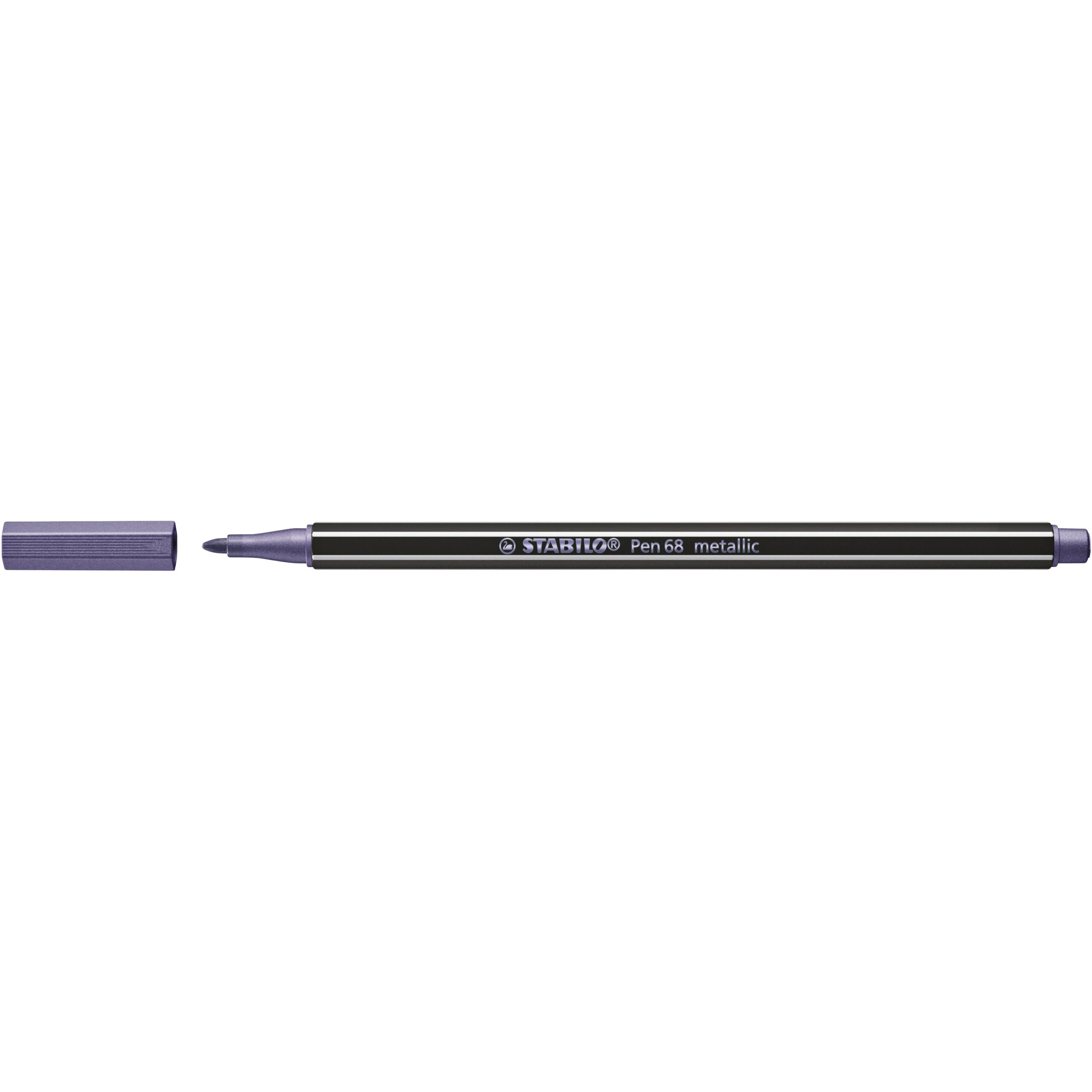 STABILO Pen 68 metallic, premium viltstift, metallic lila, per stuk 1 STABILO Pen 68 metallic, premium viltstift, metallic lila, per stuk