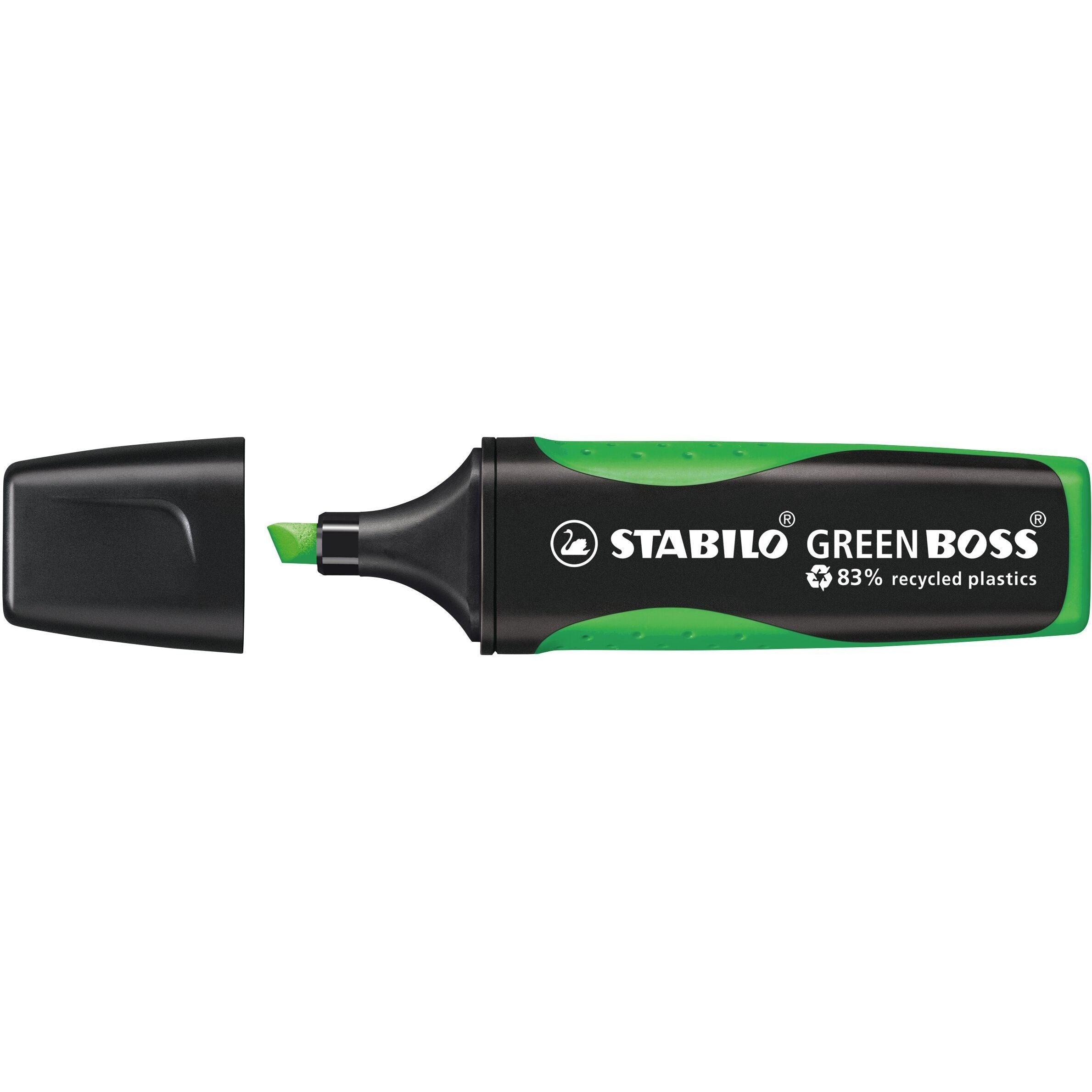 STABILO GREEN BOSS, milieuvriendelijke markeerstift, groen, per stuk 1 STABILO GREEN BOSS, milieuvriendelijke markeerstift, groen, per stuk