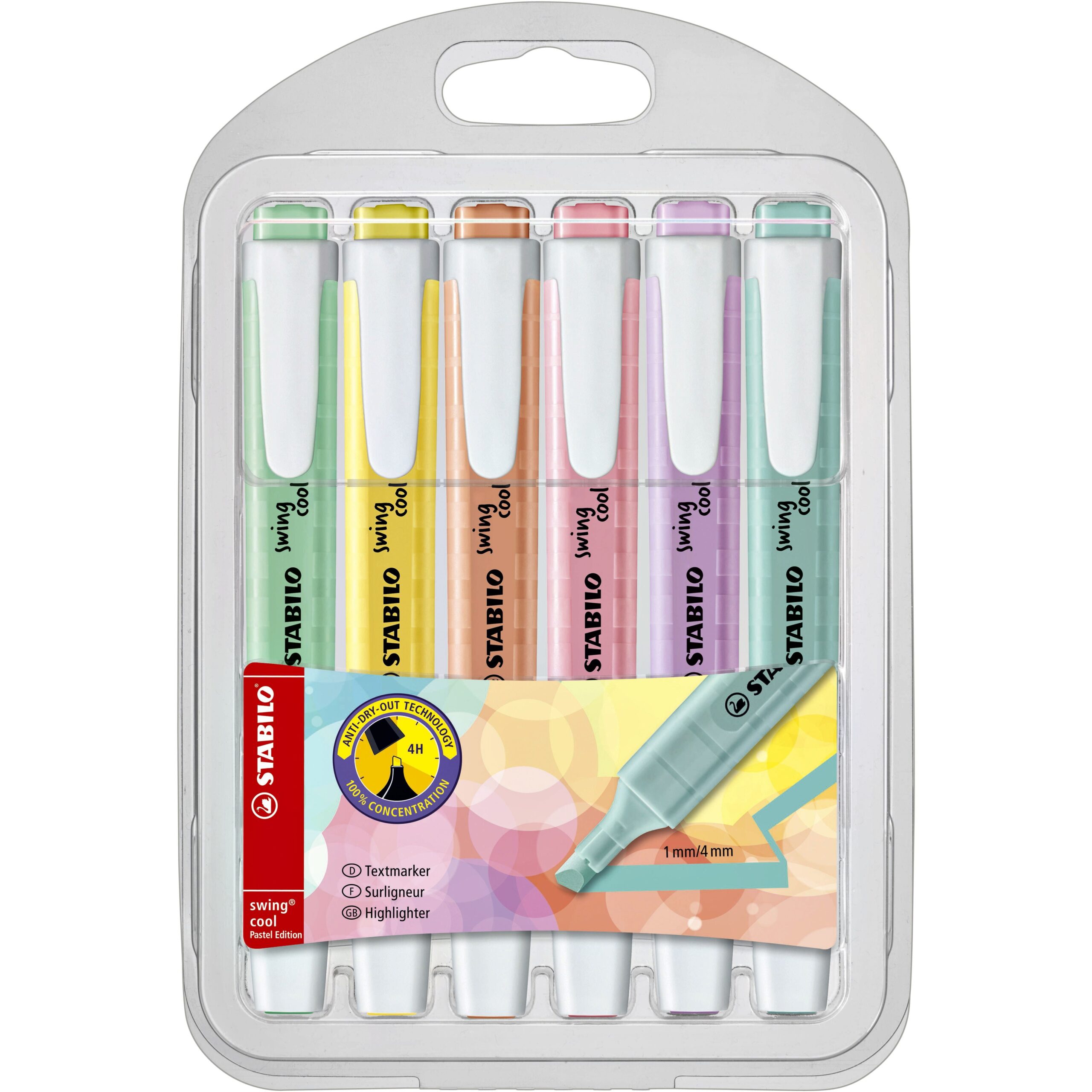 Markeerstift stabilo swing cool 275/6 6st pa ass | 5 stuks 1 Markeerstift stabilo swing cool 275/6 6st pa ass | 5 stuks