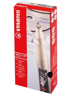 STABILO Write-4-all, permanent marker, superfijn, doos 10 stuks, zwart
