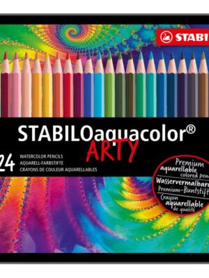 Kleurpotlood stabilo 1624 aquacolor blik 24st ass | 5 stuks