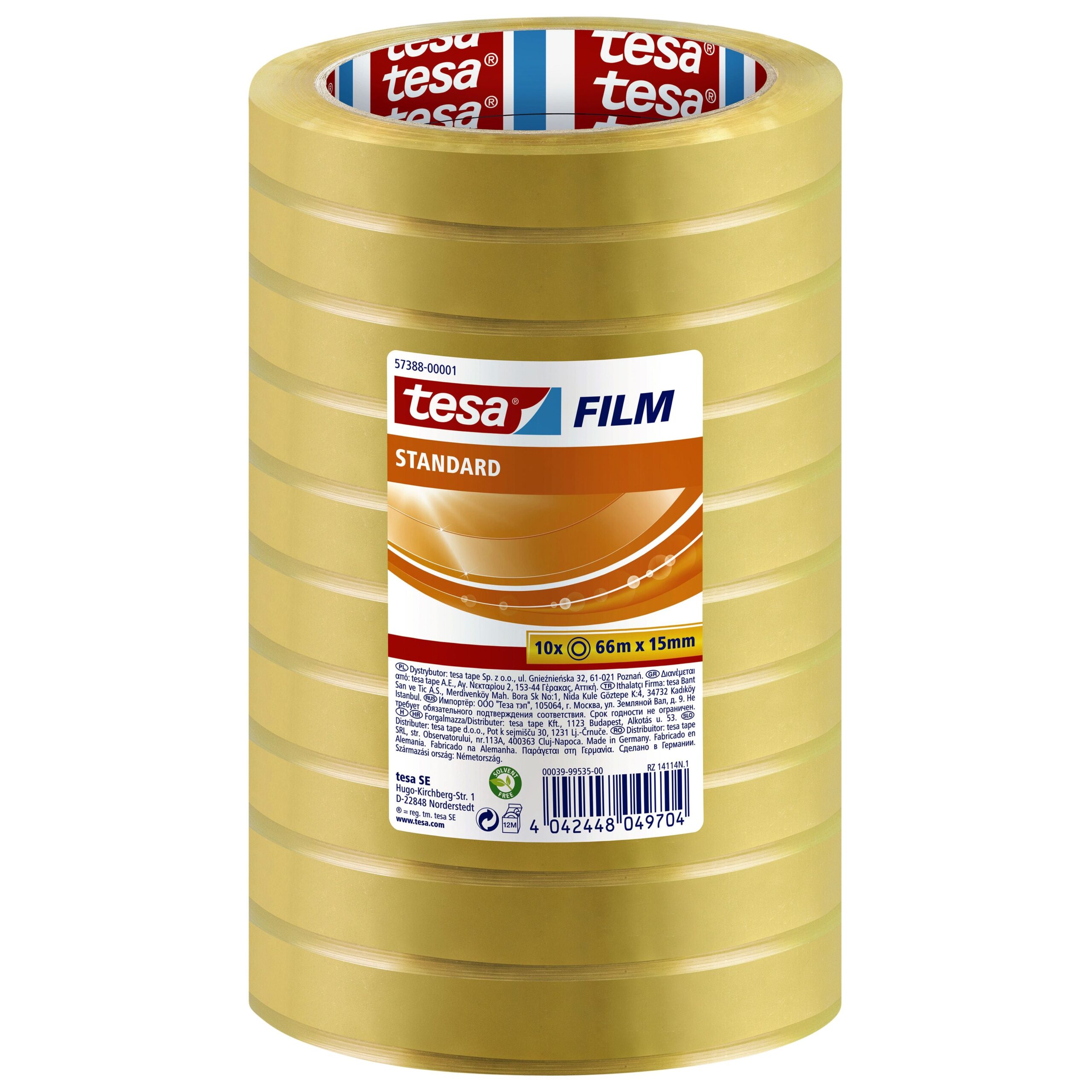 Plakband tesafilm standaard 66mx15mm transparant 1 Plakband tesafilm standaard 66mx15mm transparant