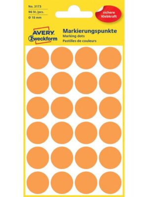 Etiket avery 3173 rond 18mm or 96st
