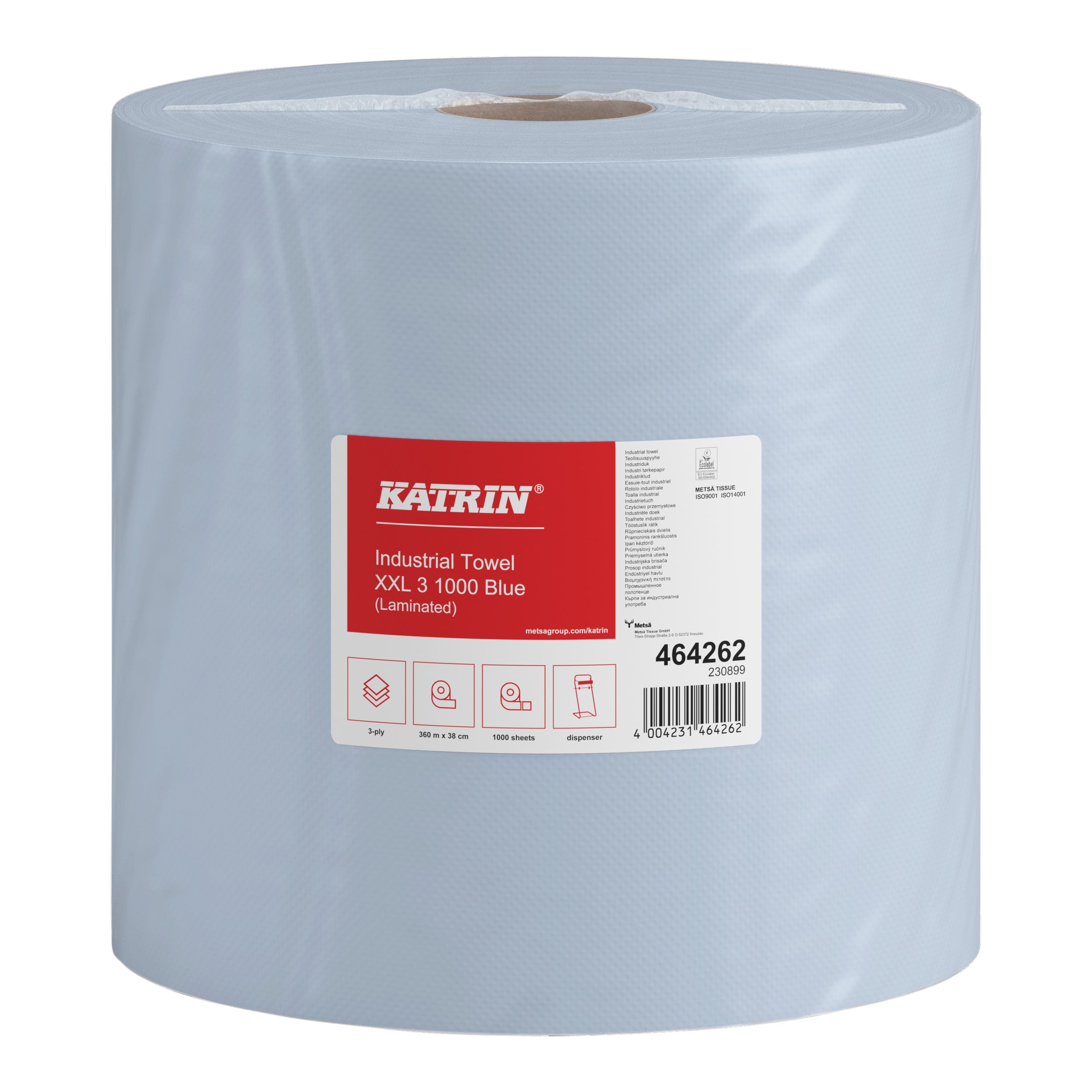 Poetspapier katrin industrial extra groot blauw 1 Poetspapier katrin industrial extra groot blauw