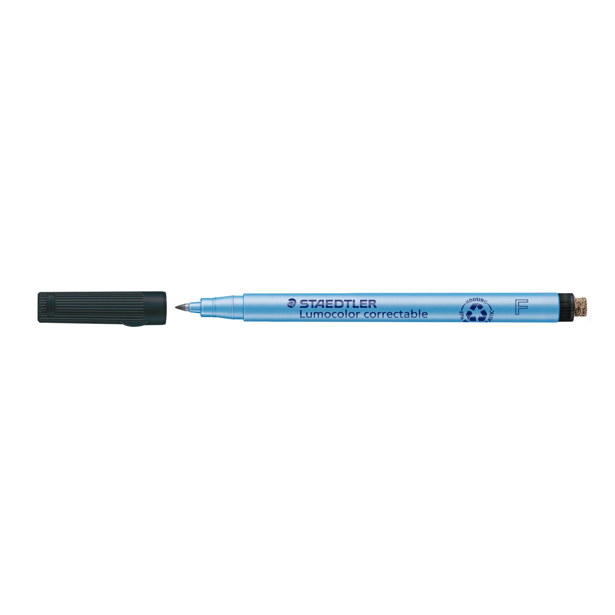 Viltstift Staedtler Lumocolor 305 non permanent correctable F zwart 1 Viltstift Staedtler Lumocolor 305 non permanent correctable F zwart