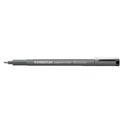 Fineliner staedtler pigment 308 0.3-2.0mm zwart 1 Fineliner staedtler pigment 308 0.3-2.0mm zwart