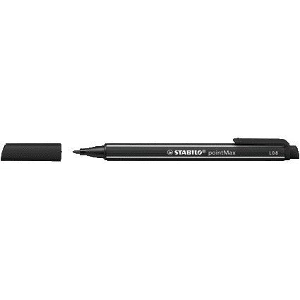STABILO pointMax, hardtip fineliner 0.8 mm, zwart, per stuk 1 STABILO pointMax, hardtip fineliner 0.8 mm, zwart, per stuk