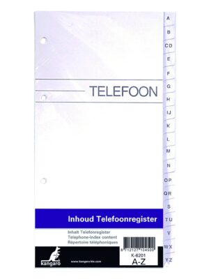 Telefoonregister navulling kan a-z 200x100mm 4r
