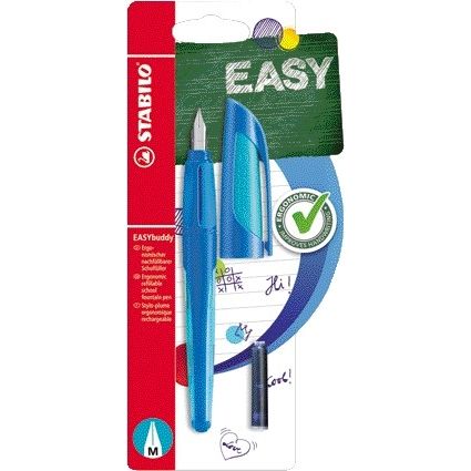 STABILO EASYbuddy, vulpen, M Nib voor rechtshandigen, donker blauw/ licht blauw 1 STABILO EASYbuddy, vulpen, M Nib voor rechtshandigen, donker blauw/ licht blauw